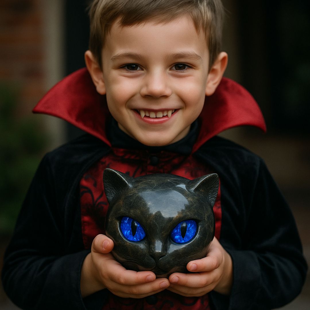 Black Stone Guardian Cat