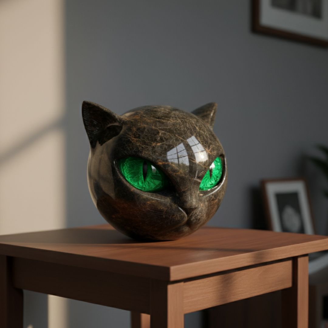 Black Stone Guardian Cat