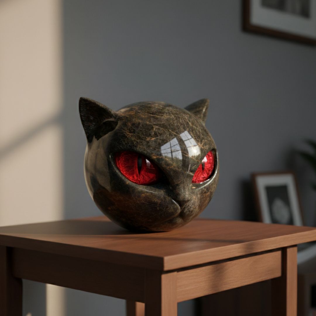 Black Stone Guardian Cat