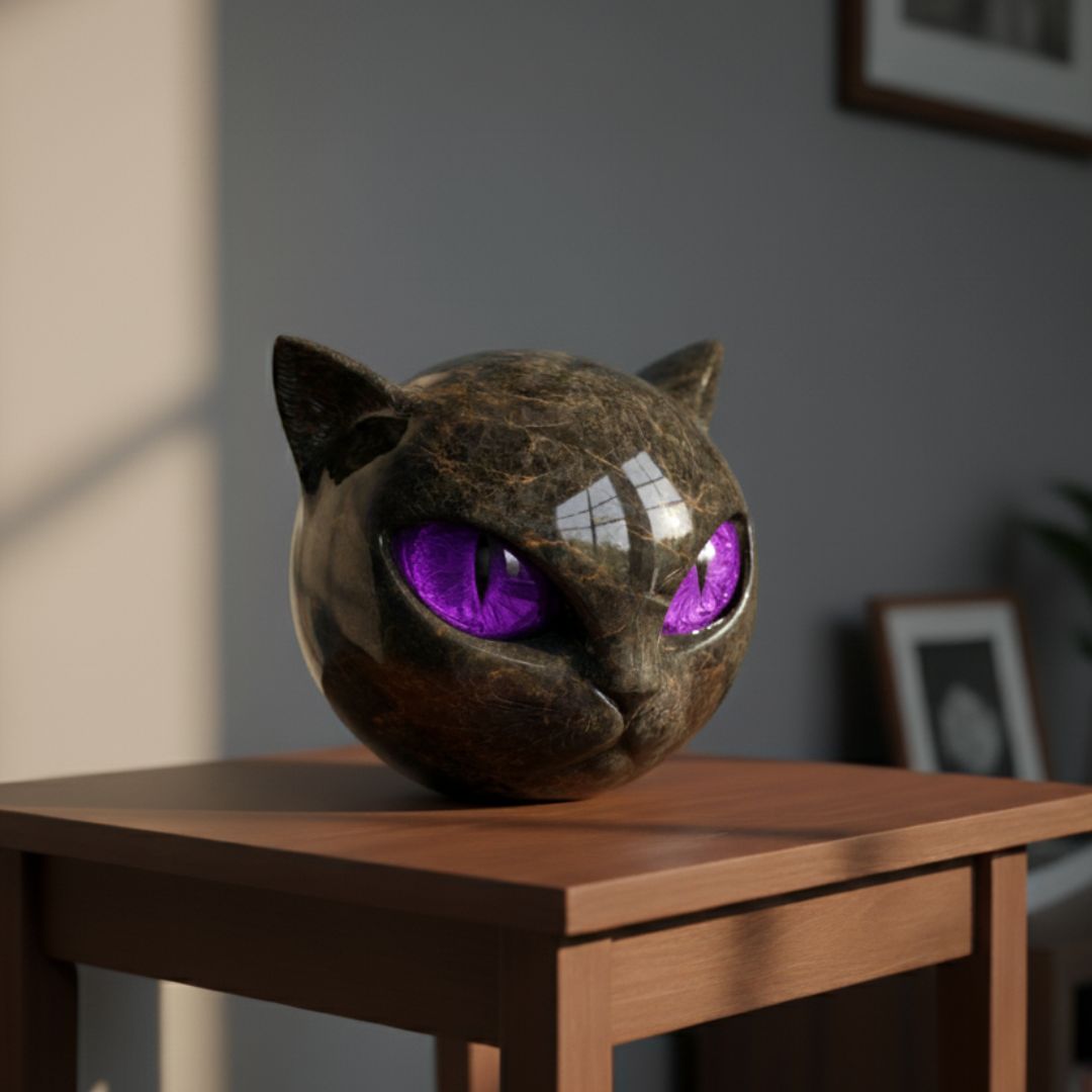 Black Stone Guardian Cat