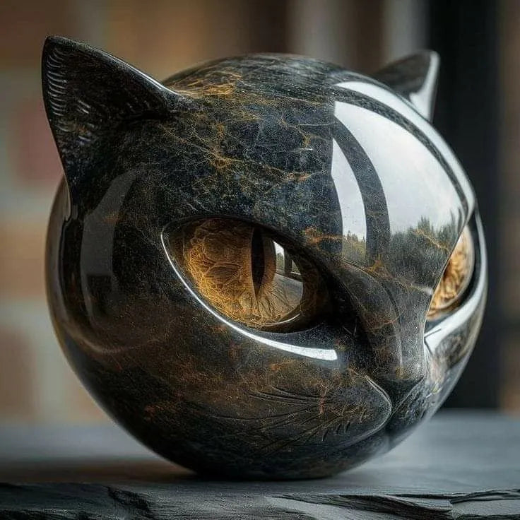 Black Stone Guardian Cat