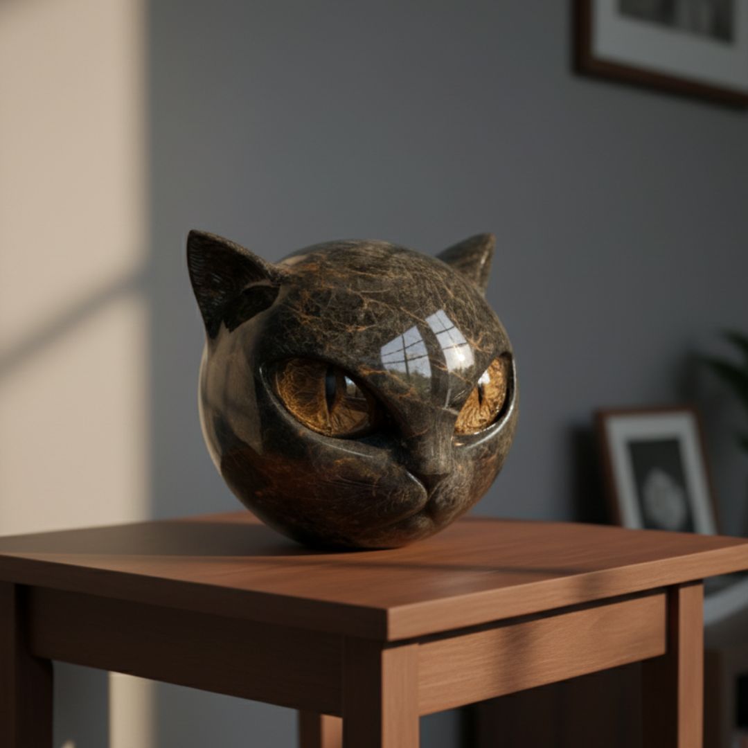 Black Stone Guardian Cat