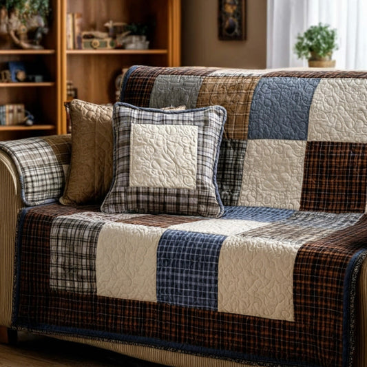 Braylin - Quilted Sofa Cover Country Legs