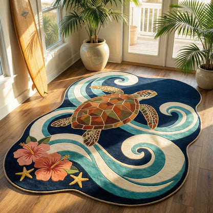 Bridgette - Shaped Area Rug - Peaceful Turtle