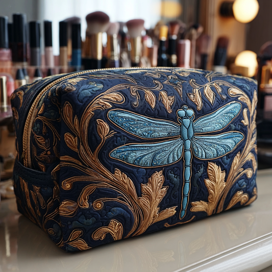Lieze - Quilted Toiletry Bag - Shiny Dragonfly