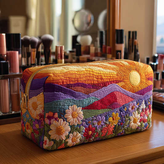 Puck - Quilted Toiletry Bag - Light Patterns