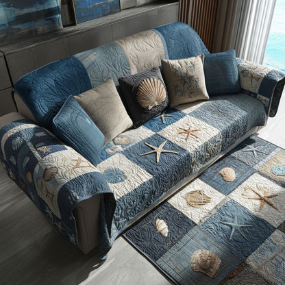 Brinlee - Quilted Sofa Cover Sea Serene