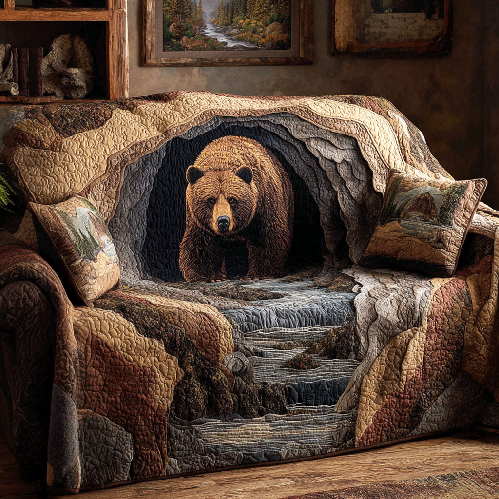 Brooklynne - Quilted Sofa Cover Bear from the Canyon