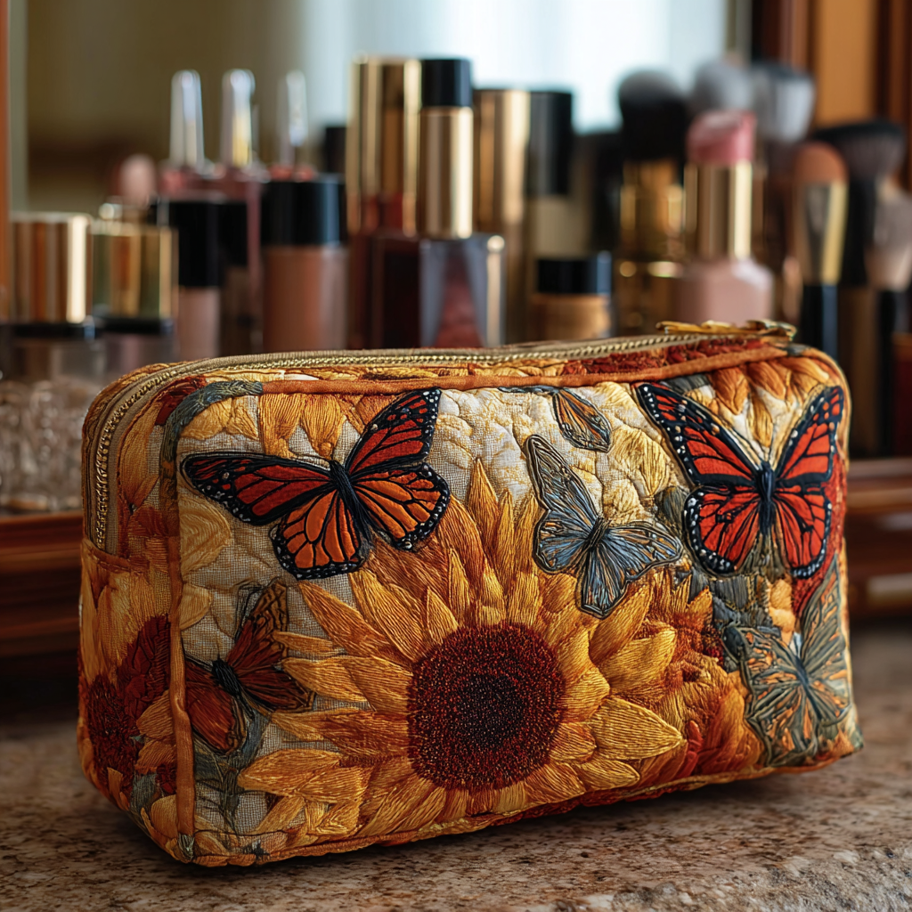Nova - Quilted Toiletry Bag - Blue Quilt Pattern
