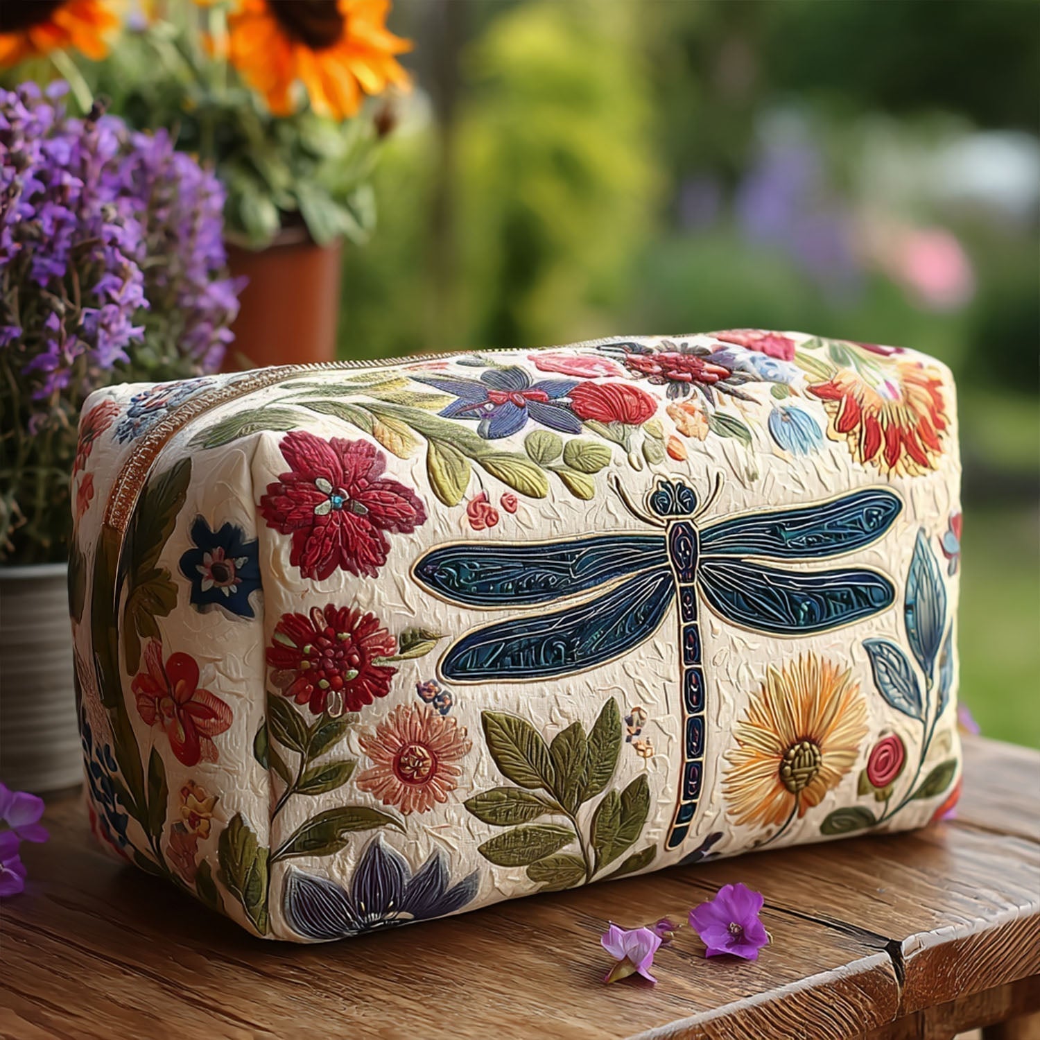 Fenna - Quilted Toiletry Bag - Cute Bee