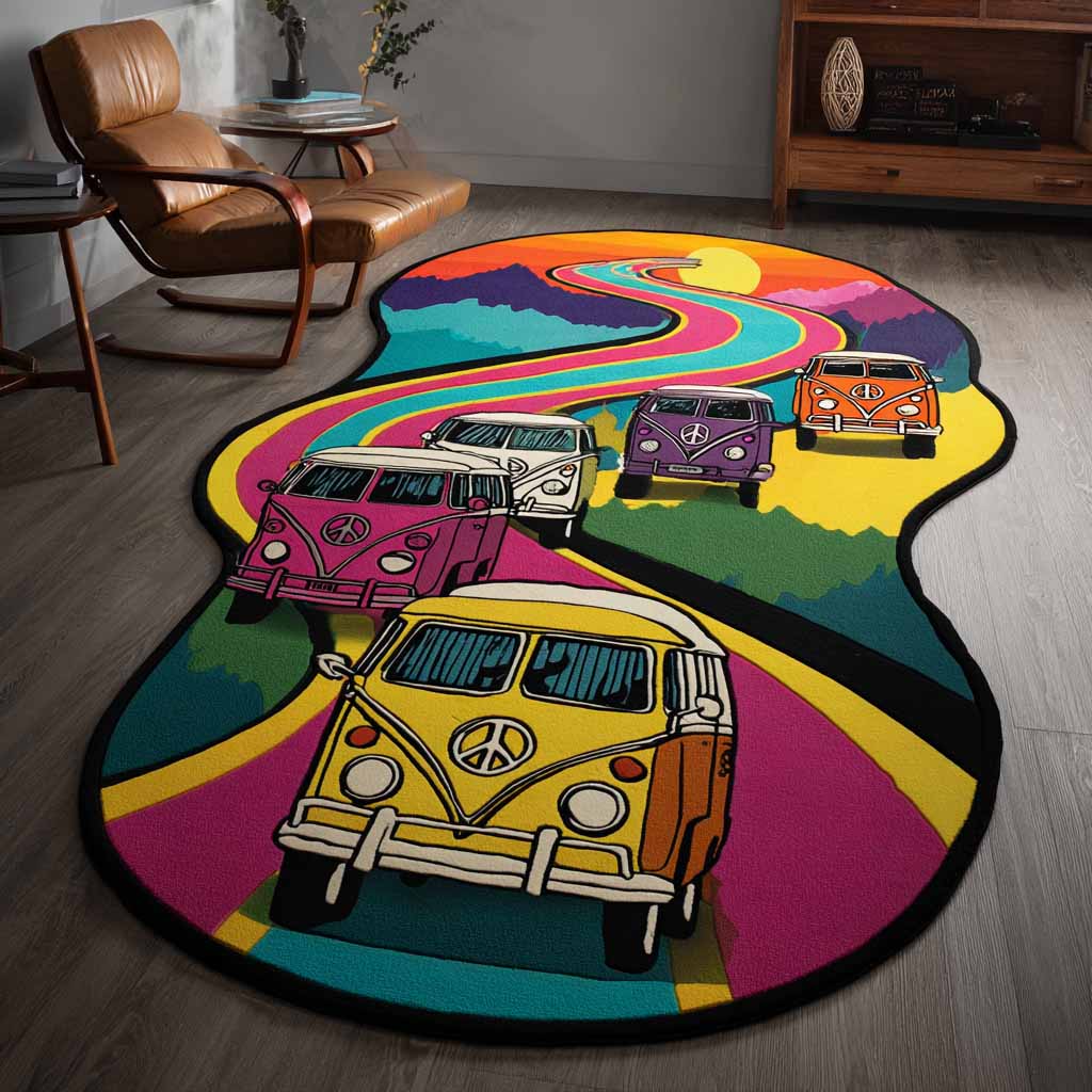 Cadence - Shaped Area Rug - Hippie Vibes