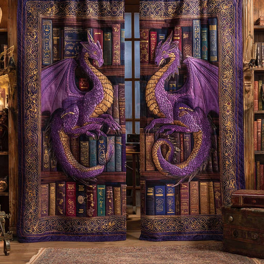 Cali - Quilted Curtains - Amethyst Dragons