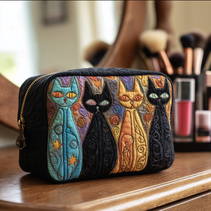 Sophie - Quilted Toiletry Bag - Dreaming Cat