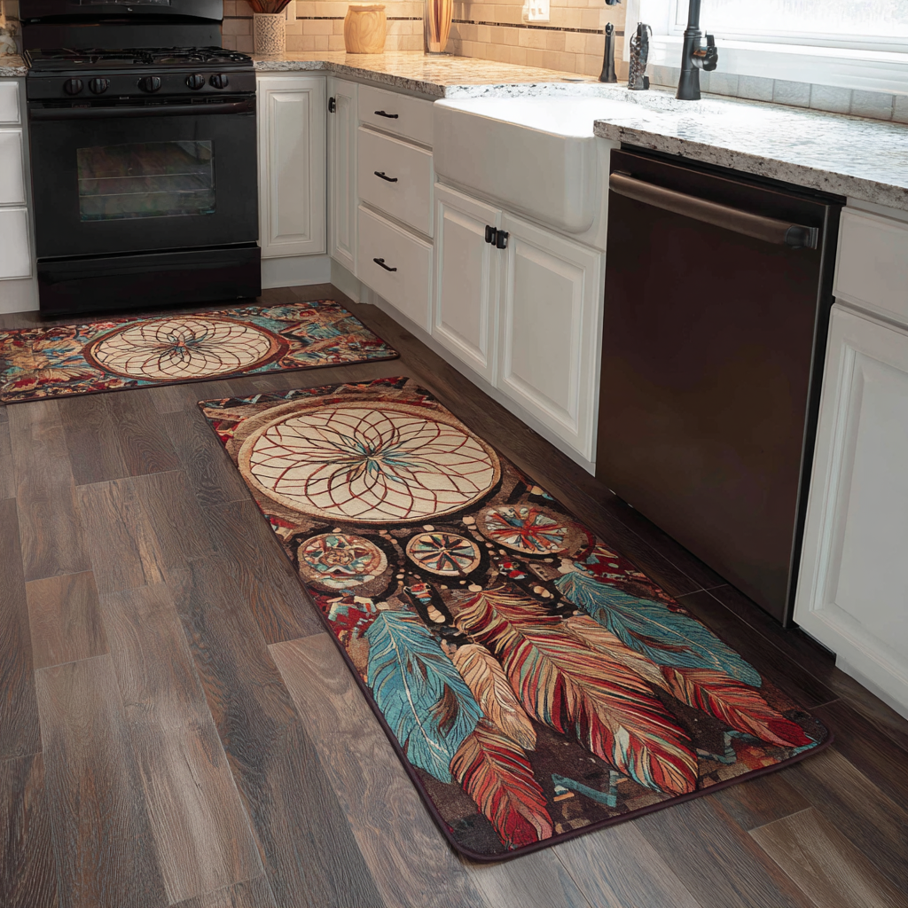 Celeste - 2-Piece Kitchen Mat Set - Earth Tones