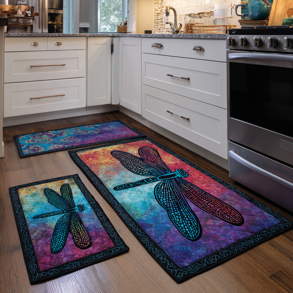 Cherish - 2-Piece Kitchen Mat Set - Radiant Dragonfly