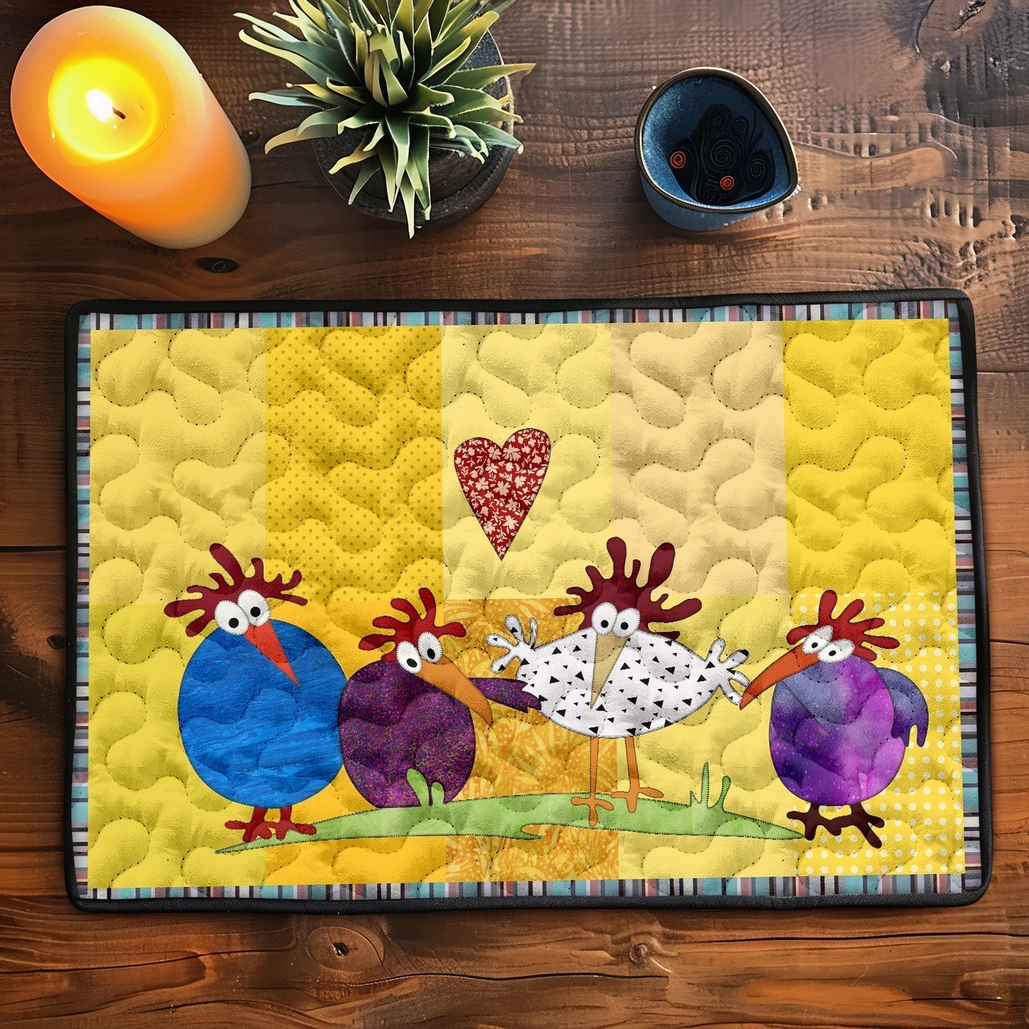Eline - Quilted Placemat - Chicken