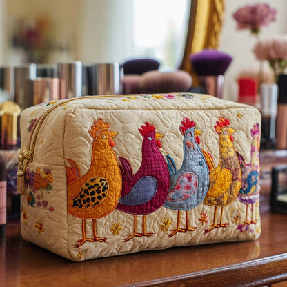 Lotte - Quilted Toiletry Bag - Cheerful Chicken