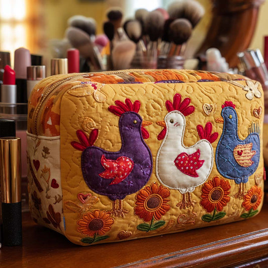 Baukje - Quilted Toiletry Bag - Chicken-Shaped