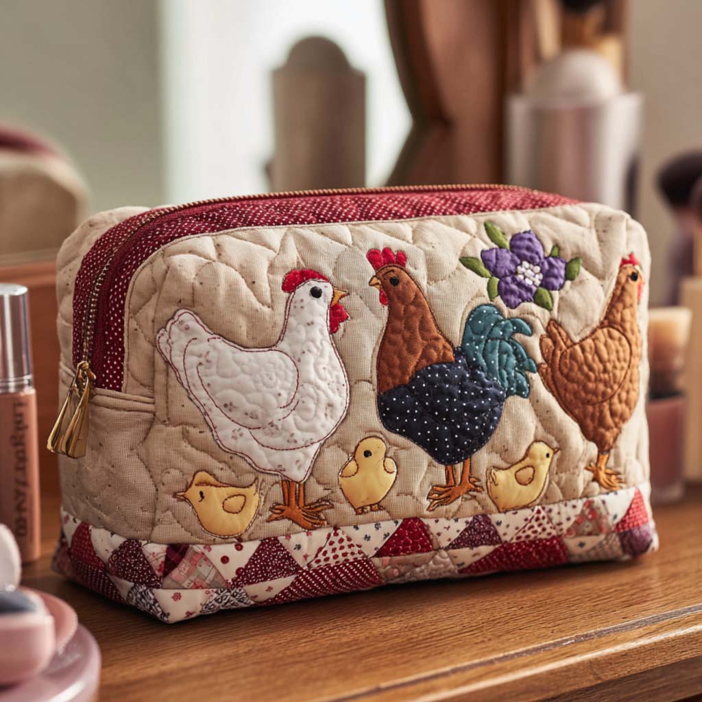 Aagje - Quilted Toiletry Bag - Hen in Nest