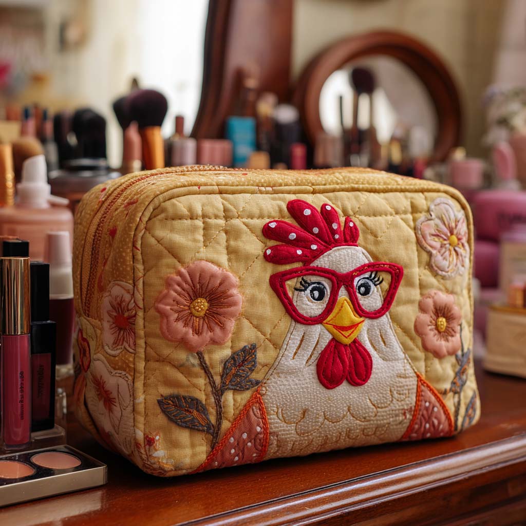 Ubel - Quilted Toiletry Bag - Radiant Chicken