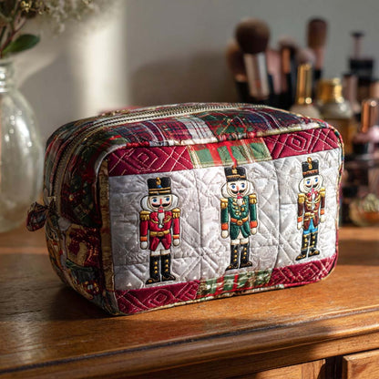 Claire - Quilted Toiletry Bag - Cheerful Nutcracker