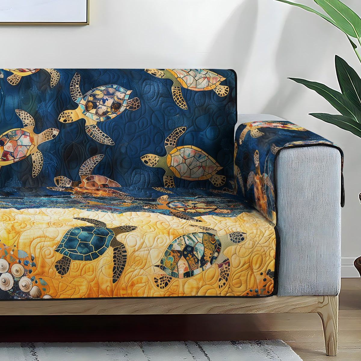 Nathalie - Quilted Sofa Cover Dream Coast