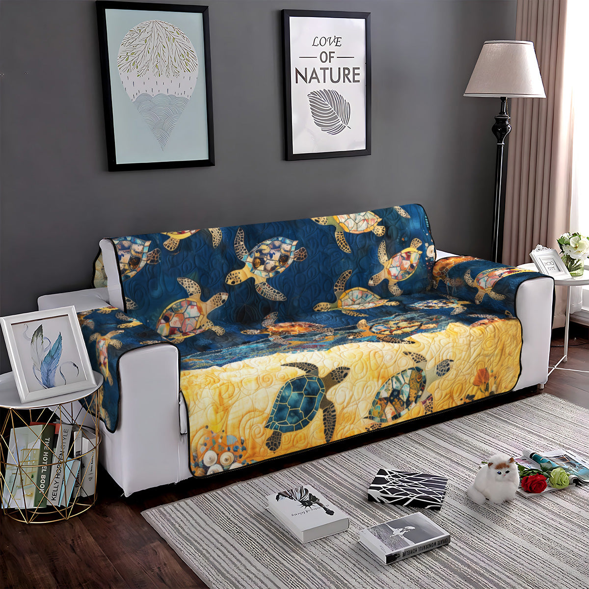 Nathalie - Quilted Sofa Cover Dream Coast