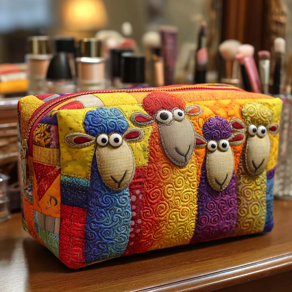 Loïs - Quilted Toiletry Bag - Sheep