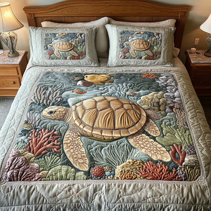 3-Piece Quilt Set - Sea Turtles