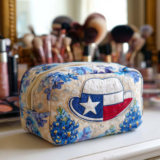 Harmke - Quilted Toiletry Bag - Cowboy Hat-Shaped