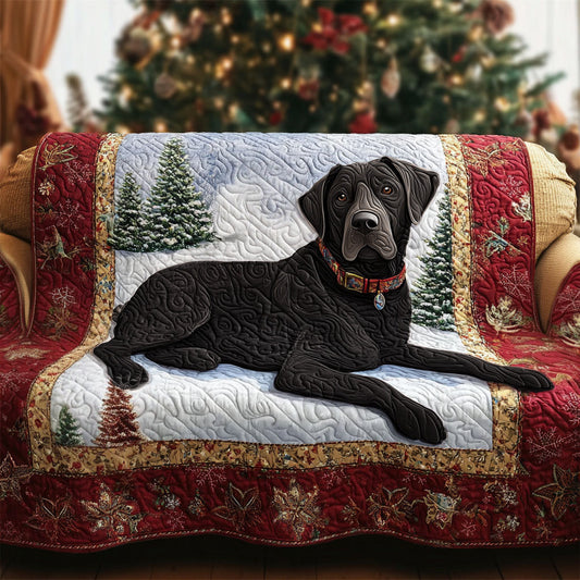 Cressida - Quilted Sofa Cover Labrador Black