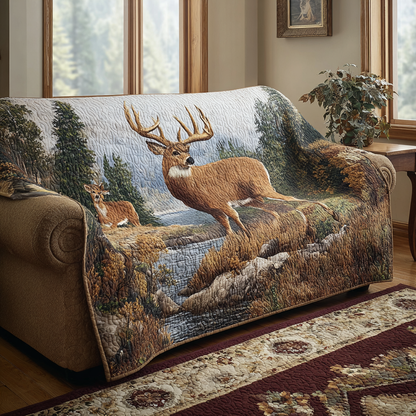 Iris - Quilted Sofa Cover Deer
