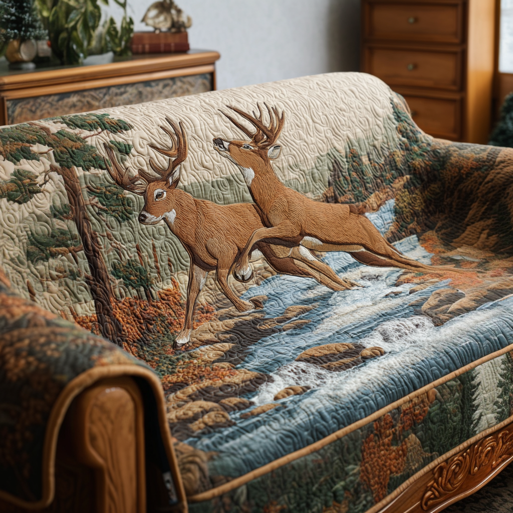 Iris - Quilted Sofa Cover Deer