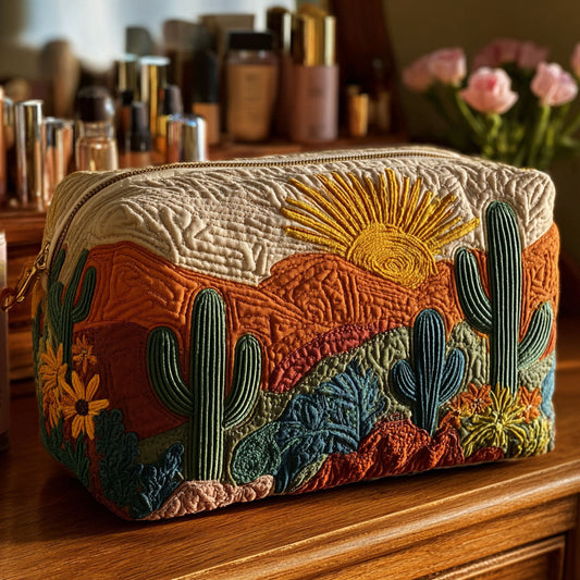 Zita - Quilted Toiletry Bag - Desert Flora