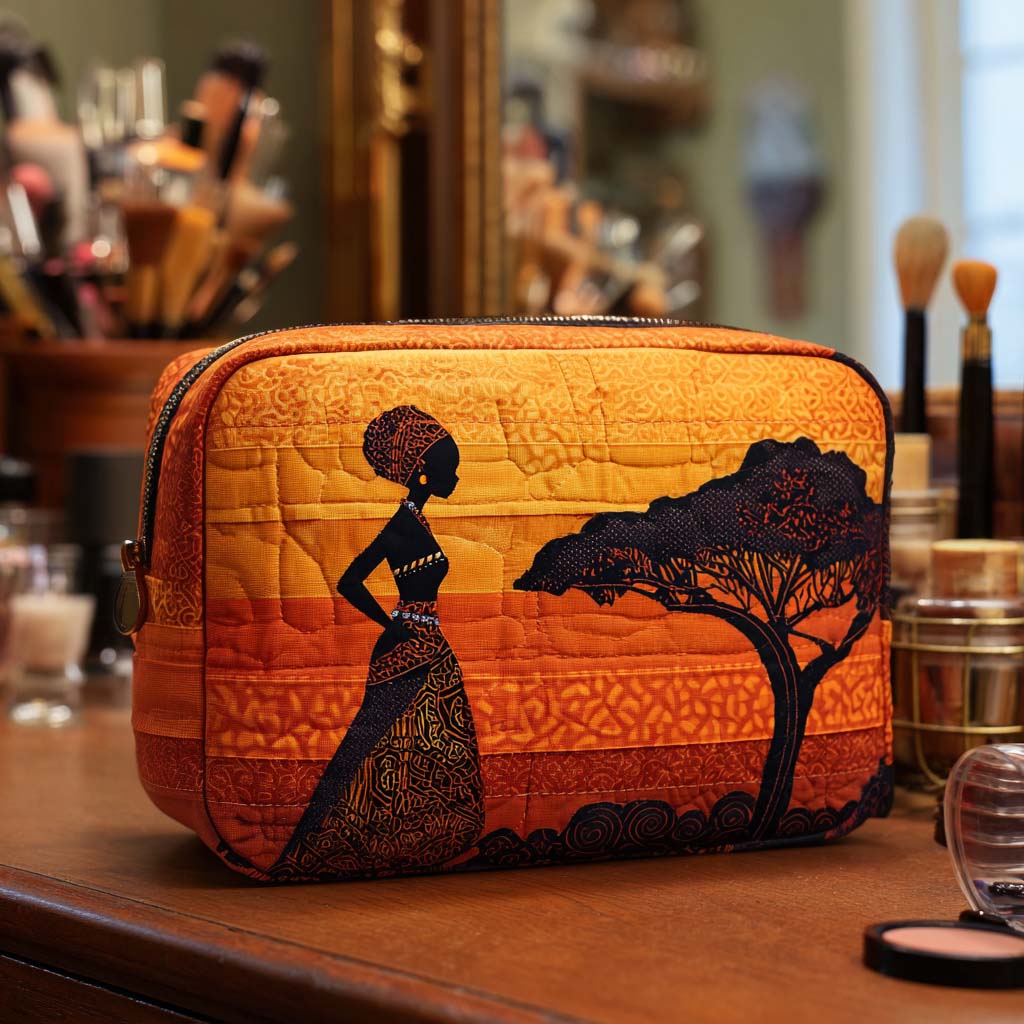 Adriana - Quilted Toiletry Bag - Desert Print