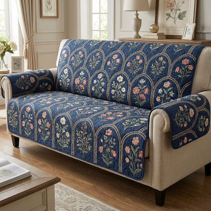 Dessa - Quilted Sofa Cover Garden Indigo
