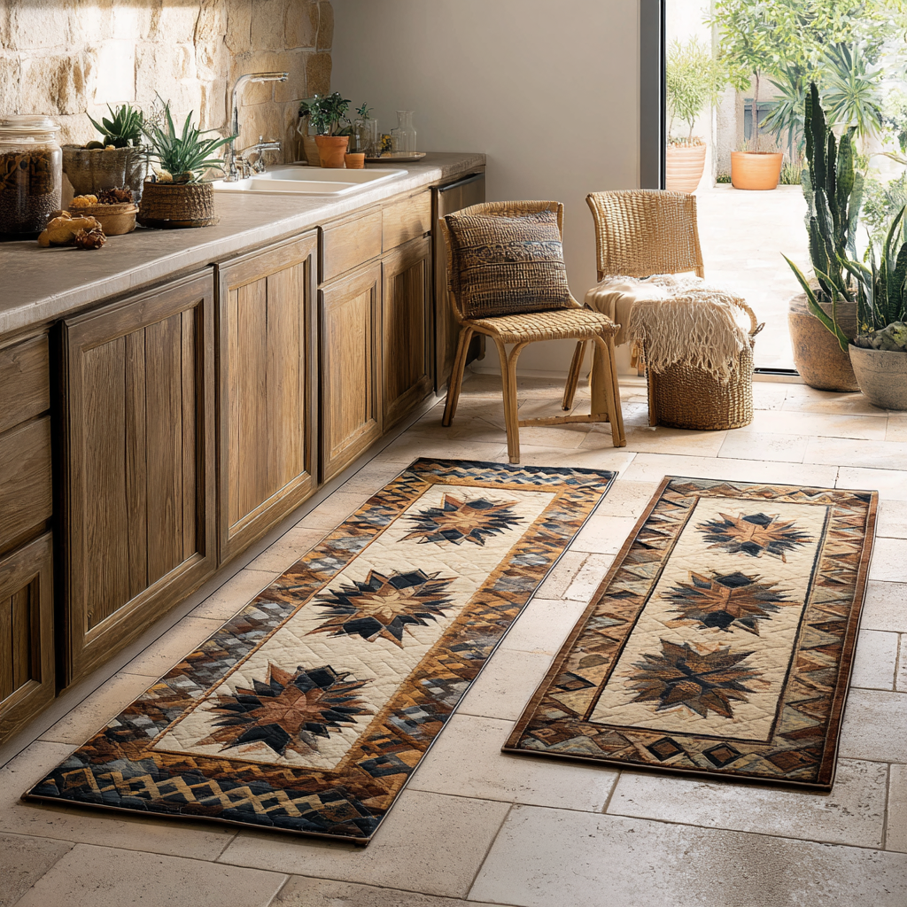 Dina - 2-Piece Kitchen Mat Set - Amber Dawn