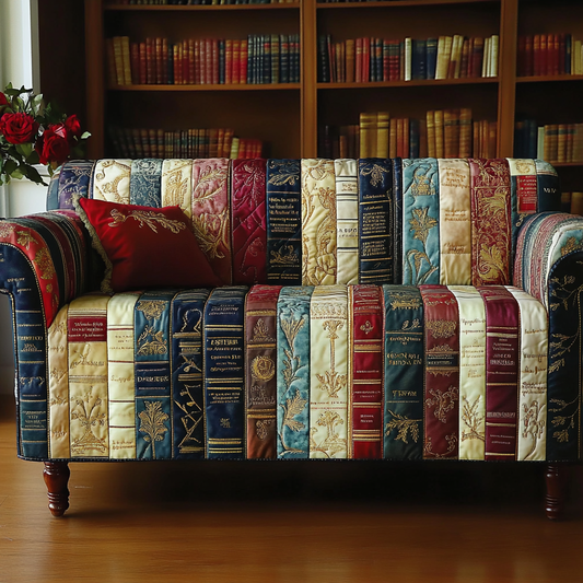 Dinah - Quilted Sofa Cover Books in Circle
