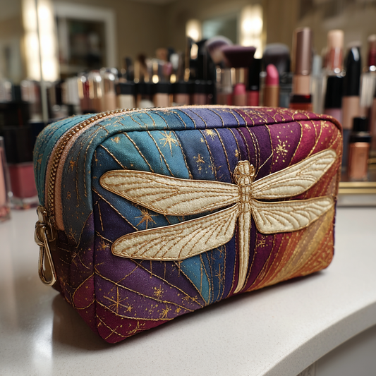 Xandra - Quilted Toiletry Bag - Dragonfly