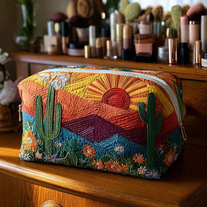 Saar - Quilted Toiletry Bag - Desert Pattern