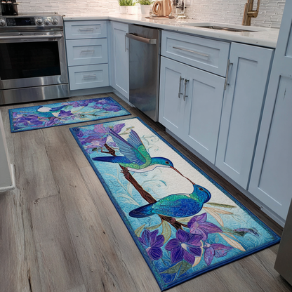 Elaina - 2-Piece Kitchen Mat Set - Elegant Hummingbird