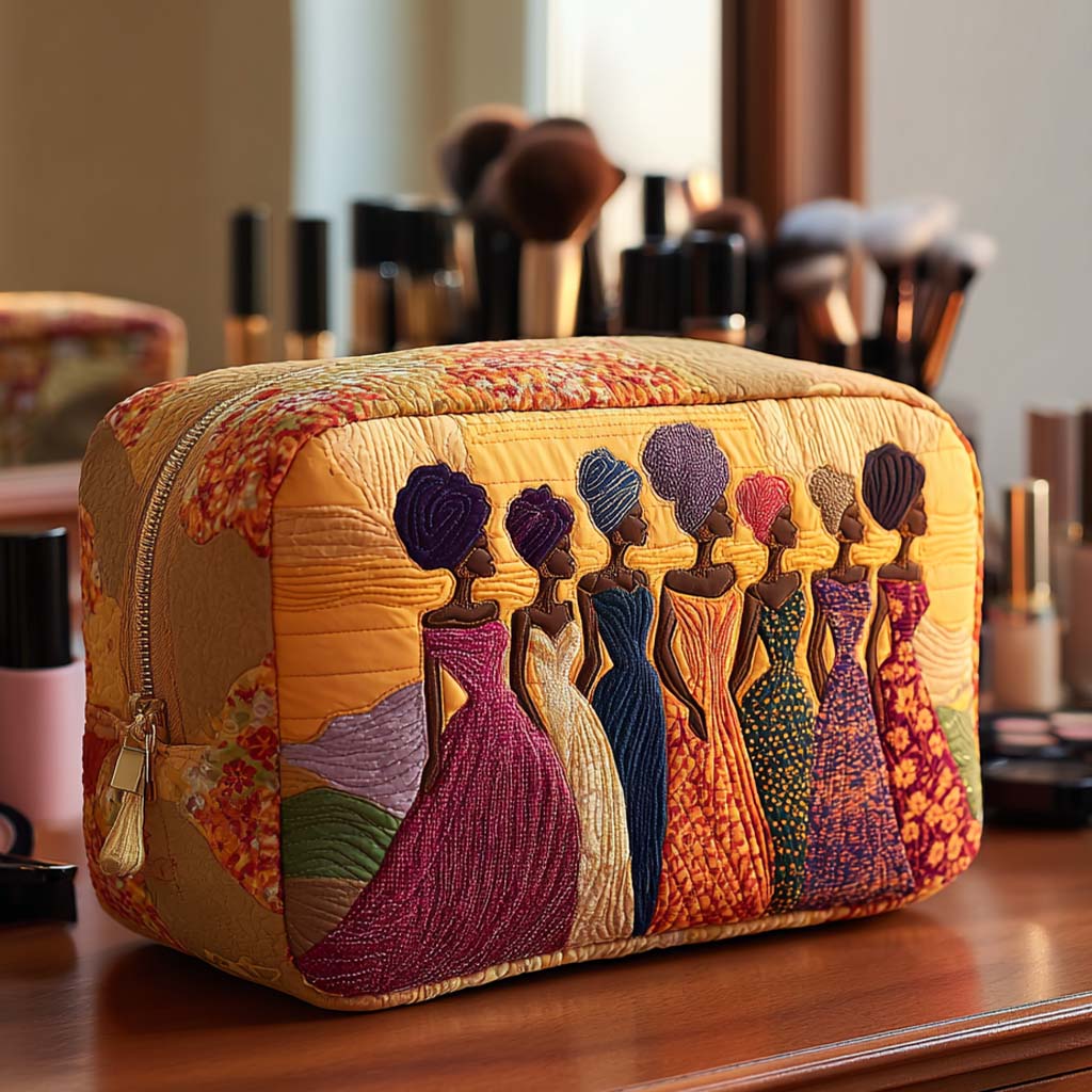 Odile - Quilted Toiletry Bag - Refined Print