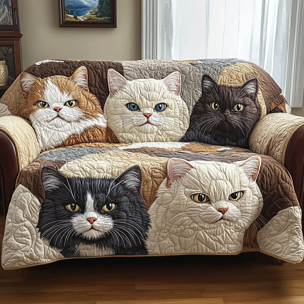 Elinore - Padded Sofa Cover Cat Gold