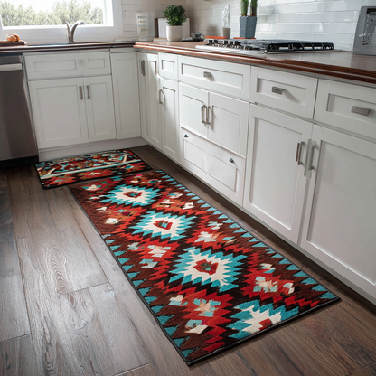 Eliza - 2-Piece Kitchen Mat Set - Warm Stones