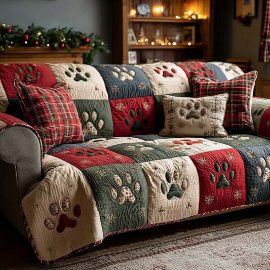 Ellamae - Quilted Sofa Cover with Legs Christmas