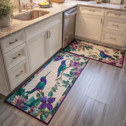 Ellie - 2-Piece Kitchen Mat Set - Hummingbird at Dusk
