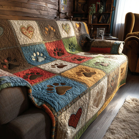 Elvira - Quilted Sofa Cover Foot and Meadow