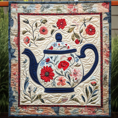 Emberlee - Textile Wall Art - Botanical Teapot