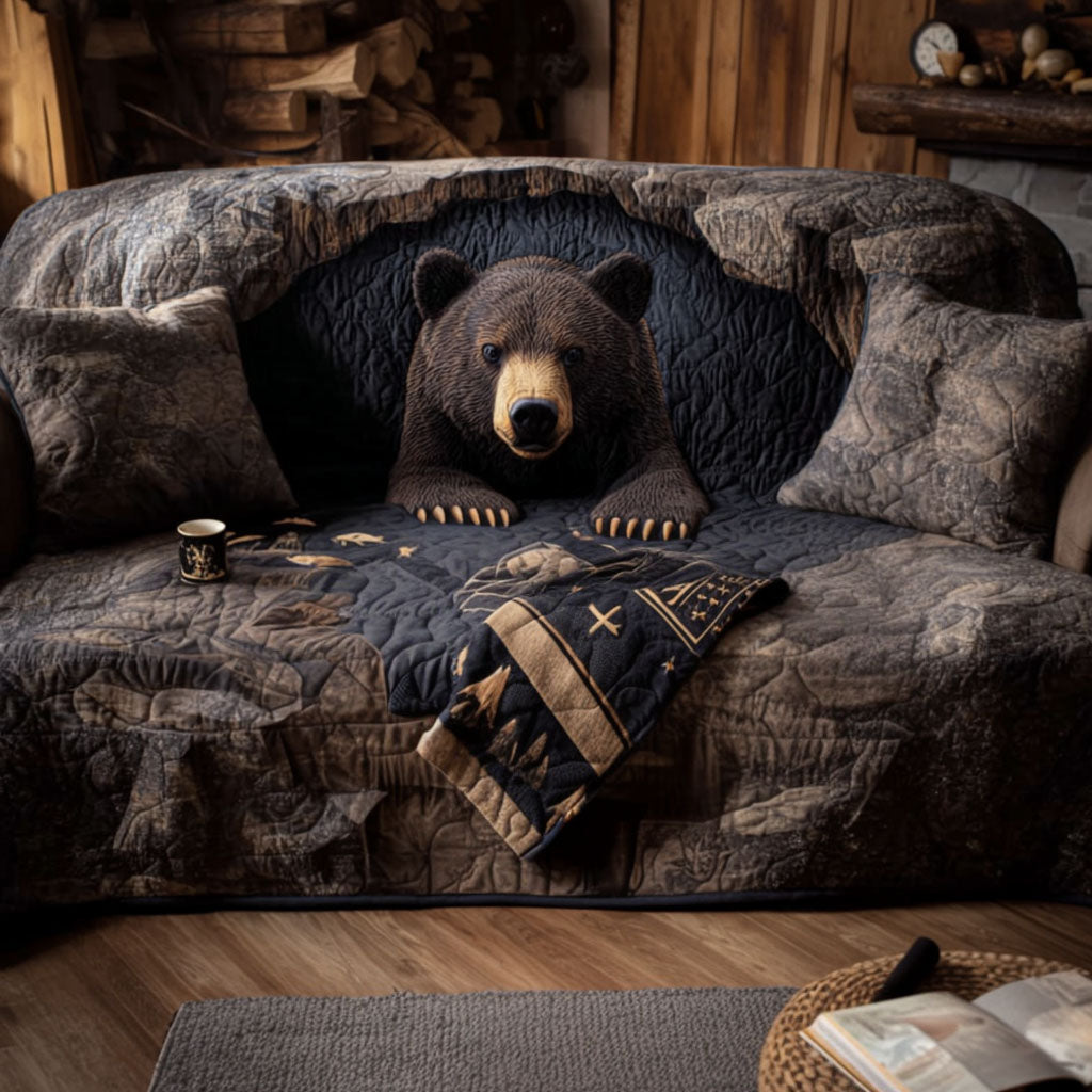 Emberly - Quilted Sofa Cover Midnight Forest