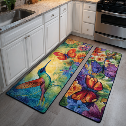 Emery - 2-Piece Kitchen Mat Set - Hummingbird Garden